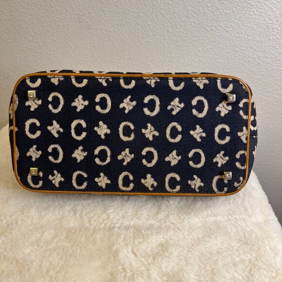 Celine Macadam C Blue Canvas Shoulder Bag - Picture 5 of 16